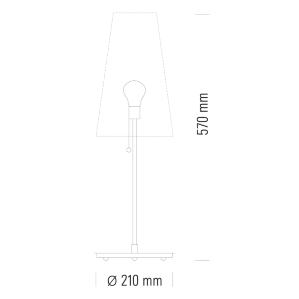 Tischleuchte "Schnepel" mit Schirm trapezförmig TLWS 05