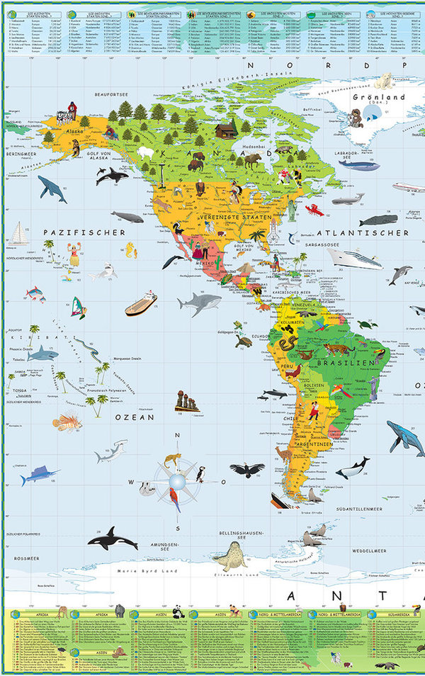 Columbus Terra Kinder Weltkarte - 100 x 70 cm
