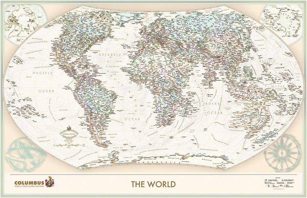 The World Executive - politische Weltkarte Englisch - 100 x 65 cm