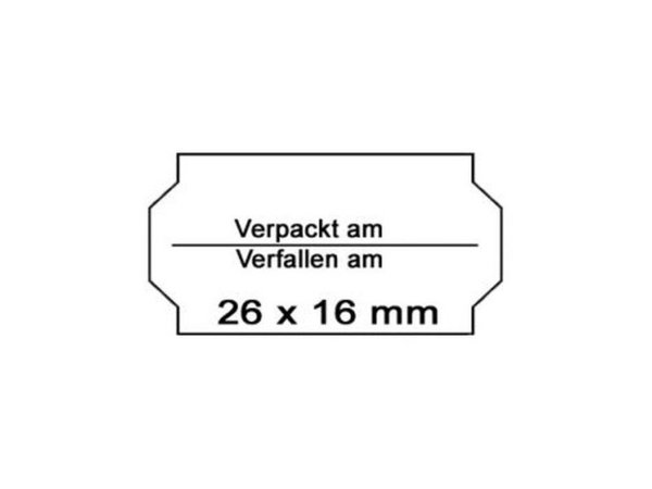 Preisetiketten "Verpackt am + Verfallen am" 26x16 mm - weiss (10Stk.)